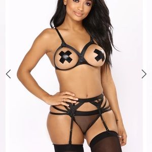 3 piece black lingerie set new with tags!!